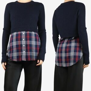 Veronica Beard Navy Garett Wool Sweater Jumper